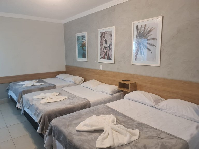 Estúdio 1 em Aparthotel uma quadra da praia